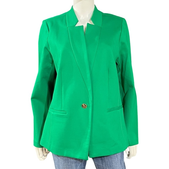 Eloquii Kelly Green Single-Button Blazer, 18 - Picture 4 of 8